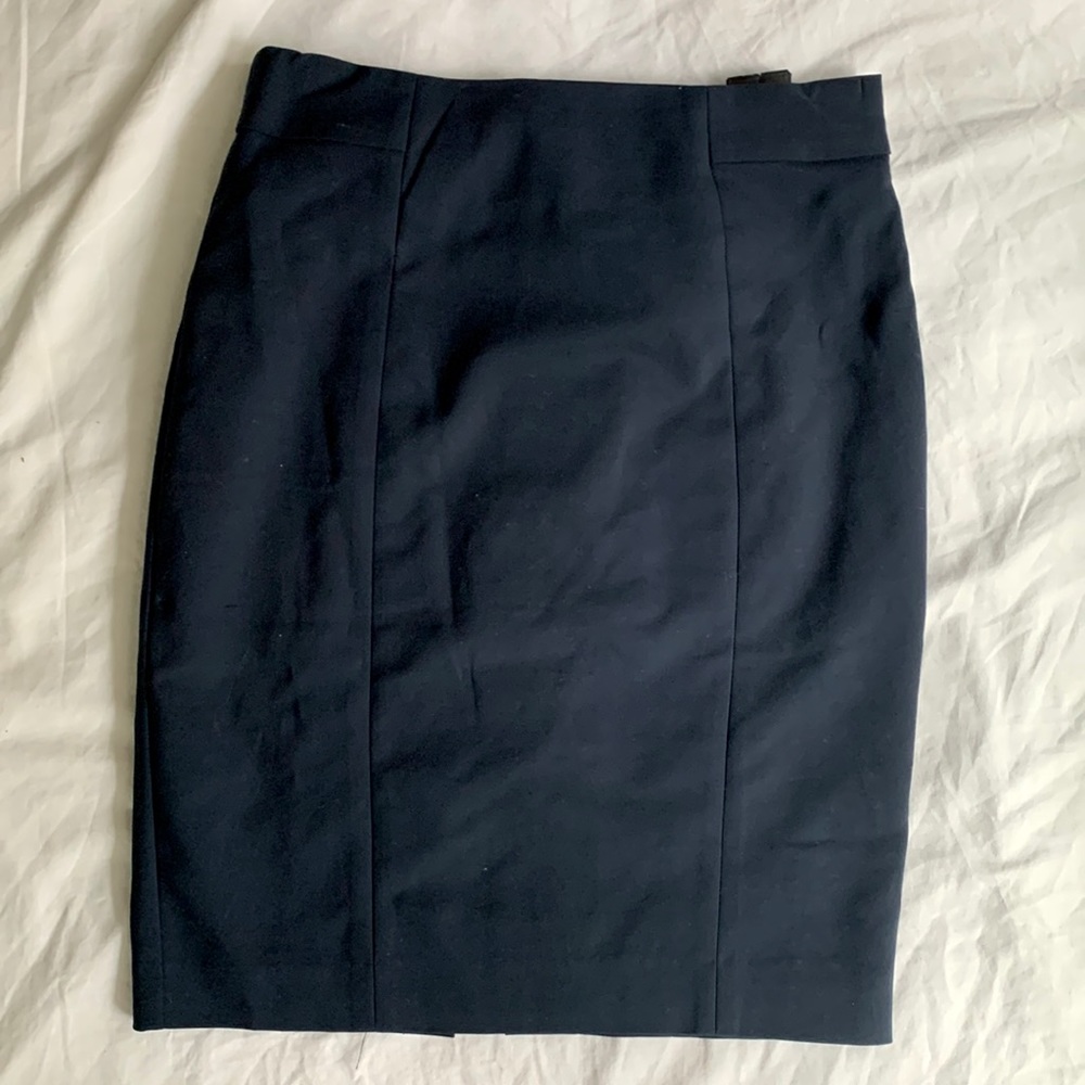 Navy pencil skirt
